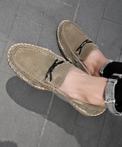 38-48 Men's Slip on Loafers Leather Casual Driving Fashion Shoes Flats Round Toe - Picture 24 of 30