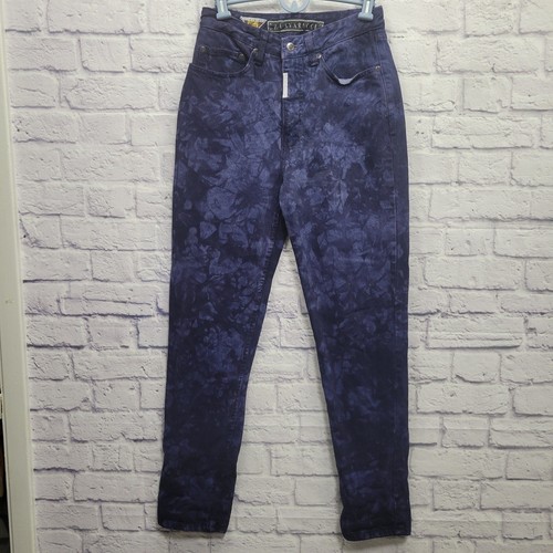 Vintage 80s Z Cavaricci Bleach Pattern Jeans Size 29 High Rise Tapered Leg *LESEN