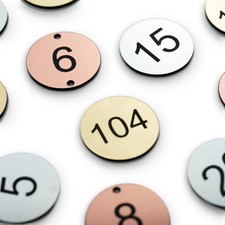 Plastic Laminate Table Locker Numbers Metal Effect Engraved Labels Custom Etched