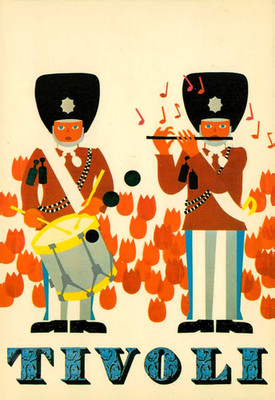 Vintage 1970 Tivoli Gardens Copenhagen Denmark Postcard Guards Art