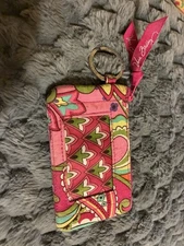 Vera Bradley Pink Swirls  ID Holder/Keychain/Zipper Change Purse