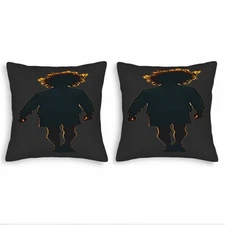 Set of 2 Artistic Throw Pillow Covers 18x18in - Vibrant Silhouette Design 