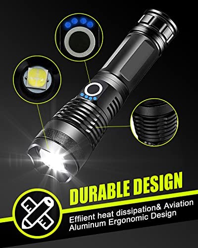 LED Flashlights 2 Pack, High Powered 10000 Lumens Super Bright Tactical - Picture 5 of 7