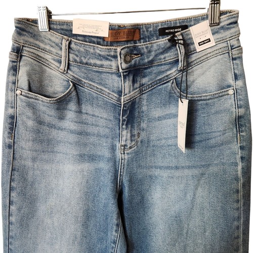 New Judy Blue High Rise Retro Cowgirl Wide Leg Light Wash Denim Jeans Women's 29 - Picture 3 of 9
