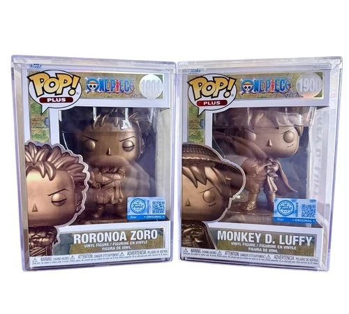 Funko Pop! One Piece Monkey D. Luffy #1900 Roronoa Zoro #1901 Bronze Statue Set
