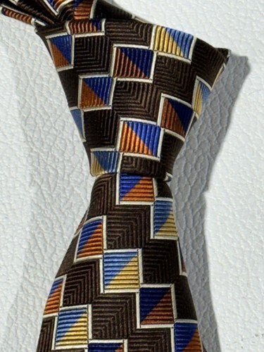 Turnbull & Asser London Luxury Mens Tie Multicolored Geometric 100% Silk - Picture 3 of 9