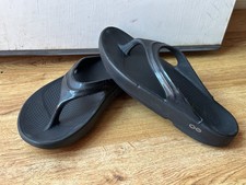 Oofos Oolala Luxe Women's Size 8 Recovery Flip Flop Thong Sandals Black