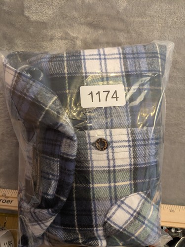 The Vermont Flannel Co Shirt Men Extra Large Blue White Green Flannel Plaid - Bild 11 von 11