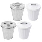  3 Pieces Schreibtisch Mülleimer Kleiner Mit Deckel Dekorative Kann