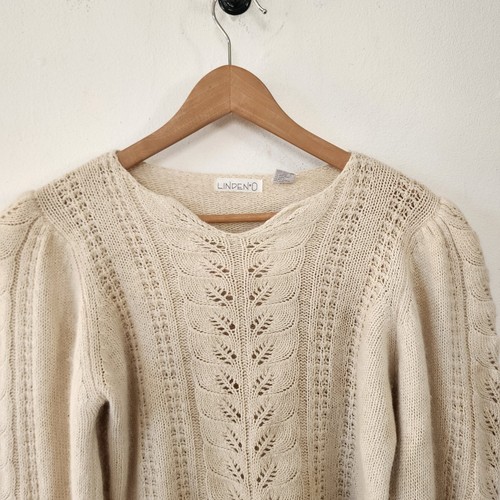 Suéter de Colección Linden O Mezcla de Seda Angora Cuello Simulado Talla Mediana Marfil - Imagen 3 de 7