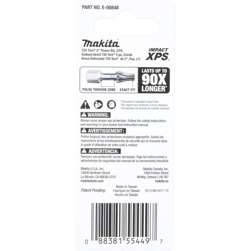 Makita Impact XPS T20 Torx 2 Power Bits 3 Pack High Strength Durable Tools - Picture 4 of 4