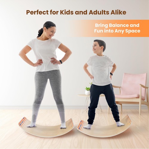 Balance Board - Premium Wooden Wobble Board for Exercise & Balance Training -... - Picture 5 of 7