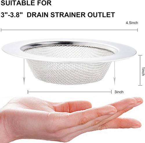 LASSHSWA 2 Pcs Kitchen Sink Strainer Stainless Steel, Mesh and Silver - Picture 3 of 6