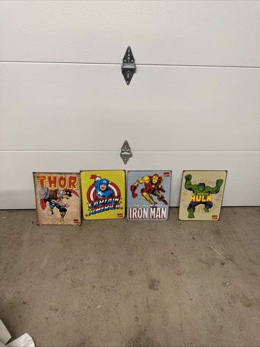 Marvel 4 METAL SIGN LOT-Marvel Comics Vintage Wall Decor Tin Signs 12.5 x 16