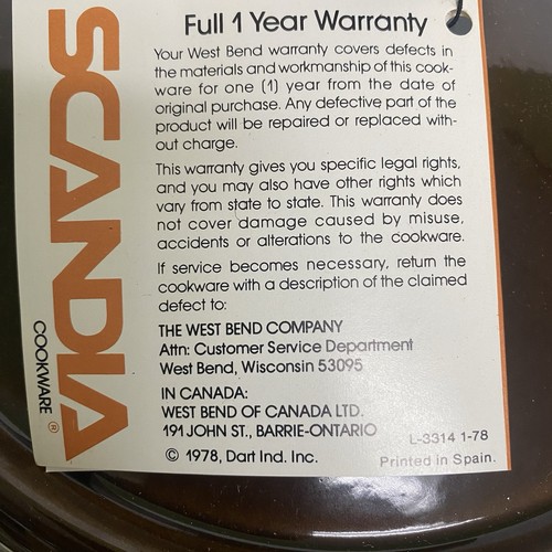 West Bend Scandia porcellana su acciaio al carbonio pentole 5 1/2 quarti forno olandese - Foto 8 di 9