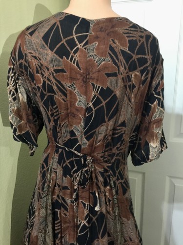 Women's Plus swing dress cotton brown light weight Summer dress One Size - Bild 4 von 5