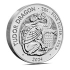 2024 2 oz British Tudor Beasts: Dragon Silver Coin (Bu)