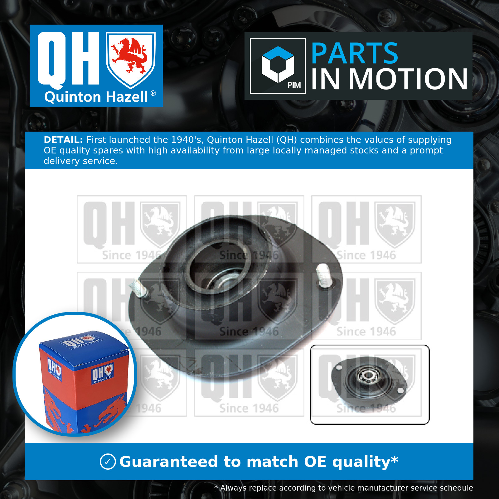 Top Strut Mounting EMA1564 Quinton Hazell 344508 90184755 Top Quality Guaranteed