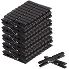 100 Pack Large Wooden Black Clothespins for Crafts, Hanging Laundry, Bulk, 4 In