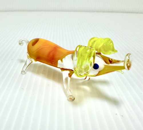 Vintage Blown Glass Pig Colorful Figurine 3” in ~ RARE ! - Picture 10 of 15