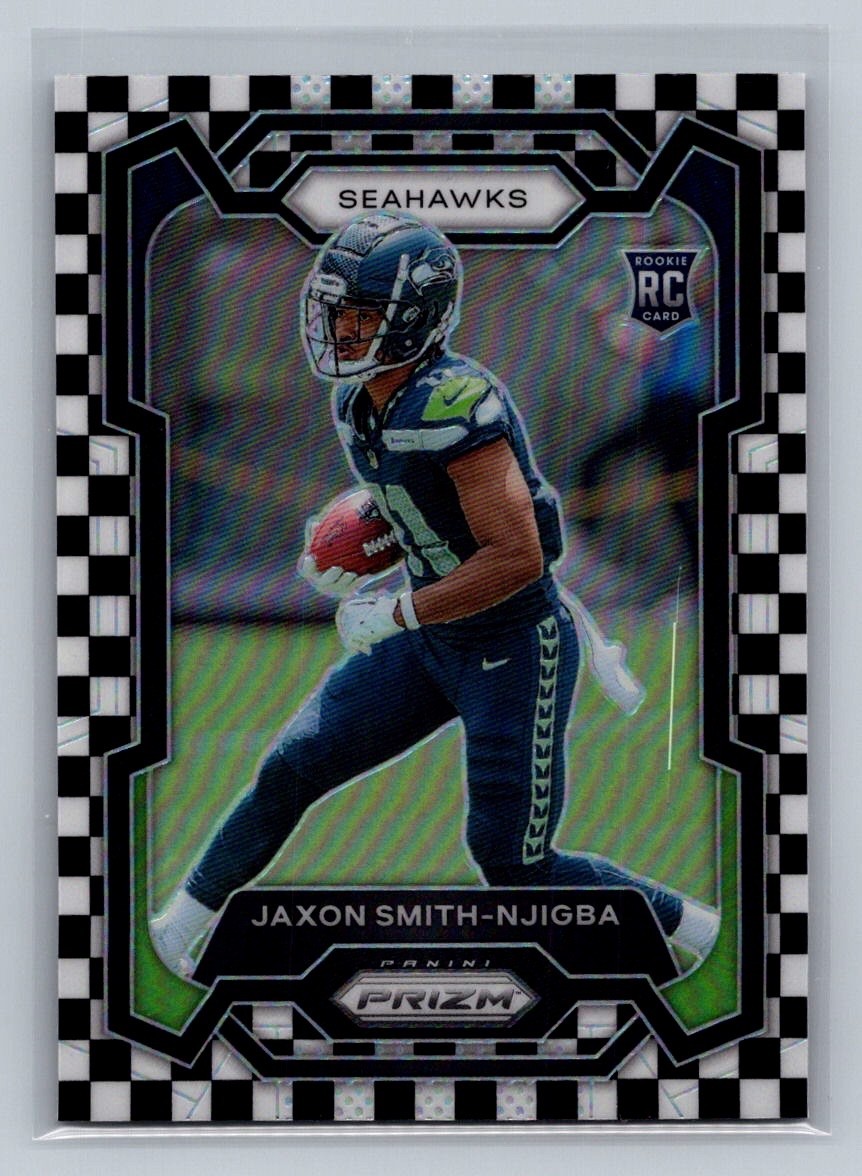 2023 Panini Prizm - Rookies Jaxon Smith-Njigba #390 Black & White Checker Prizm