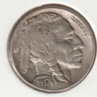 1937 US Indian Head Buffalo Nickel FULL DATE Rare 89 Year Old Collection Coin