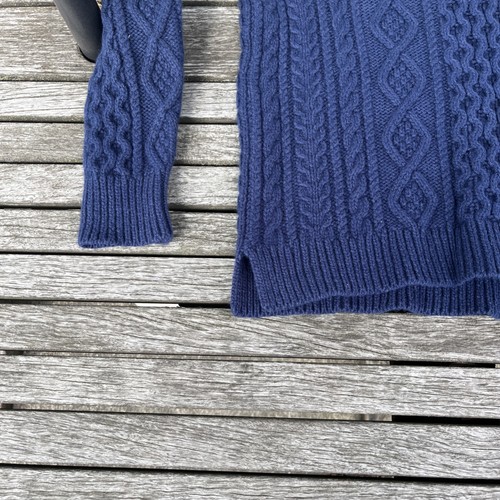 outerknown S Wool Organic Cotton Cable Knit Crew Sweater Blue - Picture 3 of 12