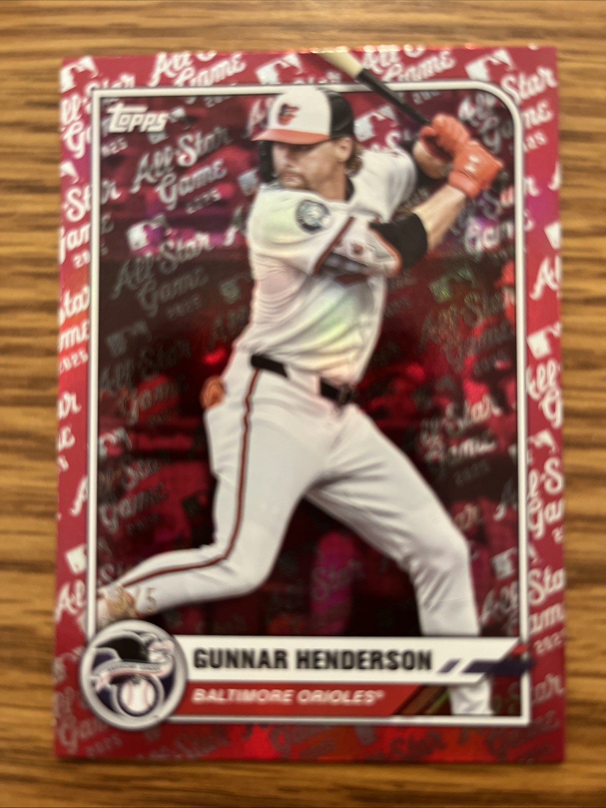 2025 Topps All-Star Game Gunnar Henderson RED FOIL 3/5 #20 Orioles SUPER RARE ⚾️