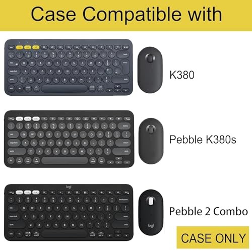 Estuche Rígido Compatible con Logitech Pebble 2 Combo K380 K380s Estuche Negro Guijarro - Imagen 2 de 7