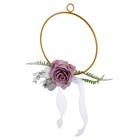 Artificial Flower Hoop Metal Rose Wreath Elegant Floral for Ceremony