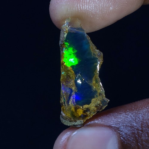 09.30 Cts 100% Natural Welo Fire Ethiopian Oil Opal Rough Cab Gems Ring Nacklace - Picture 2 of 11
