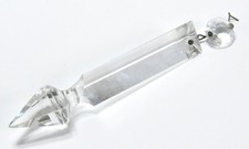2 FACETED PRISM DOUBLE CRYSTAL FOR CHANDELIER CRAFTS REPURPOSE 5 1/4 INCH