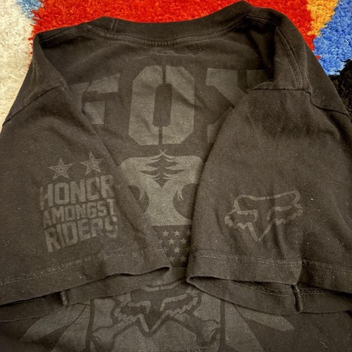 Vintage Fox Racing Graphic Double Sided Black T-Shirt Y2k 2000s Monster Biker M - Bild 3 von 8