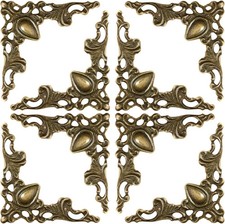 24Pcs Vintage Metal Corner Protectors - 1.7" X 1.7" Jewelry Box Legs Bronze Tria