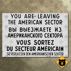 Checkpoint Charlie Sign Leaving American Sector 1961 Berlin Wall Cold War 15x10