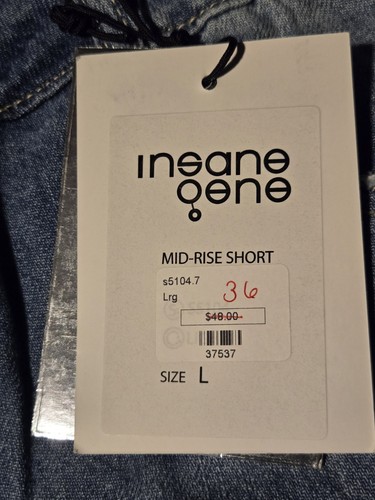 NWT Insane Gene MID Rise Distressed Denim Shorts Women's Size Large - Picture 5 of 11