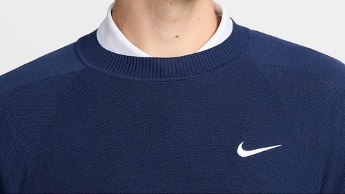 Nike Mens Tour Golf Sweater Midnight Navy Blue/White FQ8832-410 Size L - Picture 4 of 5