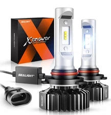 SEALIGHT X1 9005 HB3 LED Combo Headlights Kit 4 Bulbs High Beam White Canbus E42