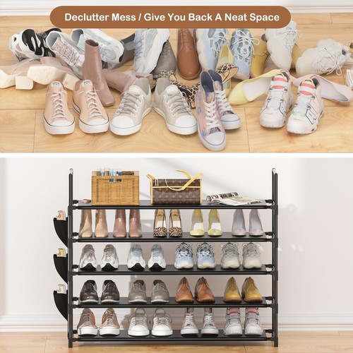 Shoe Rack 5 Tier Shoe Organizer Storage 20-25 Pairs Shoes Rack for Closet Sho... - Picture 6 of 9