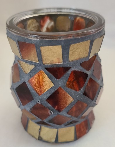 Set of 6 Mosaic Candle Holders Hurricane lot tea light table, wedding,glass - Picture 16 of 24