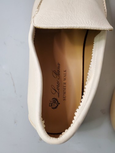 Loro Piana Creme Summerwalk Leather Loafers Size 43 - Picture 9 of 12