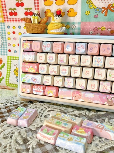 NEW Cute Anime Theme KeyCaps PBT 142 Keys For Cherry MX Keyboard - Picture 5 of 24
