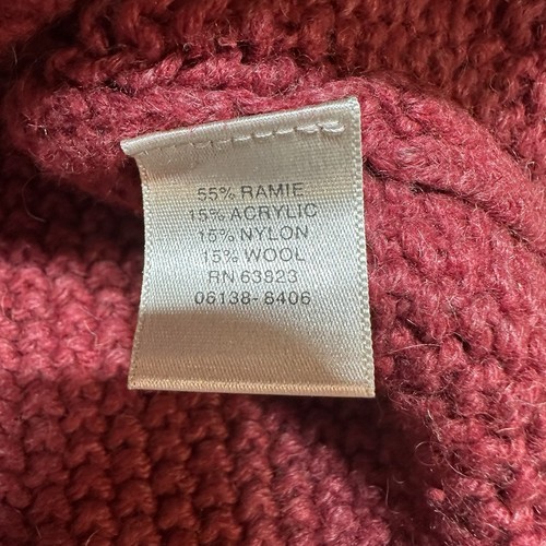 Christopher & Banks roter Häkelpullover Wollmischung 1/2 Reißverschluss Oma | Damen XL - Bild 3 von 7