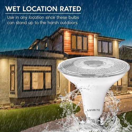Luxrite Dusk to Dawn PAR38 LED Bulb Soft White Wet Rated UL Listed E26 6-Pack - Picture 4 of 7