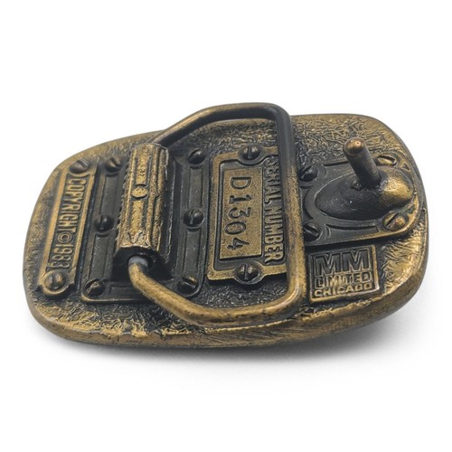 Vintage MM Limited Chicago EAGLE Belt Buckle Bronze Tone Blue Enamel 1983 D1304 - Picture 9 of 9