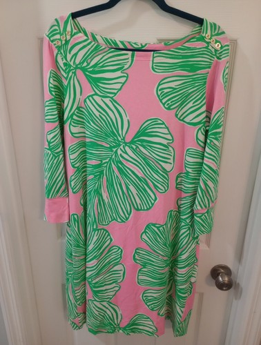 Lilly Pulitzer rosa Palmen Strickkleid Größe L, gebraucht, in einwandfreiem Zustand - Bild 2 von 17