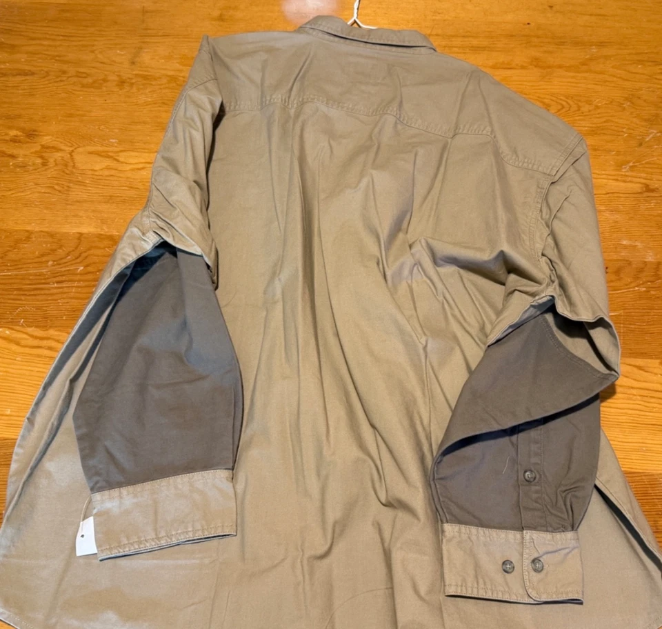 Cabelas Classic Shooting Shirt Men's 3XL in Desert Tan Shoulder Pad NWT - Image 4 of 4