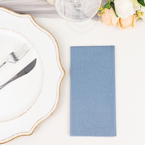DUSTY BLUE 20 Rectangular 17" x 12" Airlaid Paper Disposable Dinner NAPKINS - Picture 1 of 8