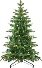 4FT Prelit Christmas Tree, Hinged Christmas Tree with 606 PE&PVC Branches Tips, 