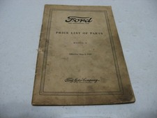 1929 Ford Model T Price List Of Parts Catalog